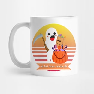 Halloween Cute Ghost Oh Hai Moar Candy Pls Candy Bag Trick or Treat Sweet Tooth Funny Costume Mug